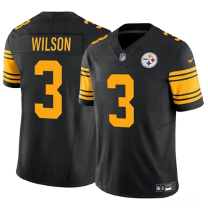 Men's Pittsburgh Steelers #3 Russell Wilson Black 2024 F.U.S.E.Color Rush Limited Jersey