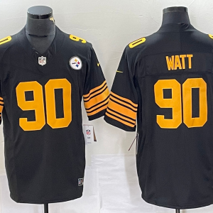 Men's Pittsburgh Steelers #90 T.J. Watt Black Vapor 2023 F.U.S.E. Color Rush Limited Jersey