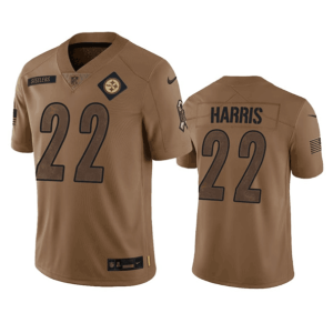 Men's Pittsburgh Steelers #22 Najee Harris 2023 Brown Salute To Service Limited Jersey