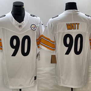 Men's Pittsburgh Steelers #90 T.J. Watt White 2023 F.U.S.E. Color Rush Limited Jersey