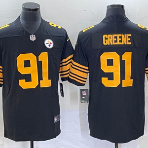 Men's Pittsburgh Steelers #91 Kevin Greene Black Color Rush Limited Stitched Jersey