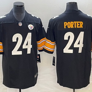 Men's Pittsburgh Steelers #24 Joey Porter Jr. Black 2023 Draft Vapor Untouchable Limited Jersey