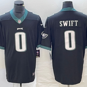 Men's Philadelphia Eagles #0 Swift Black Vapor Untouchable Limited Jersey