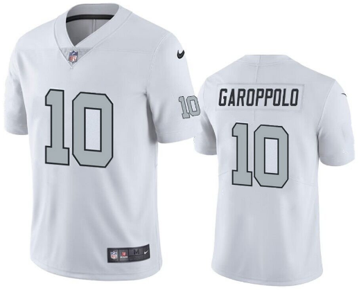 Men's Las Vegas Raiders Raiders #10 Jimmy Garoppolo White Color Rush Limited Jersey