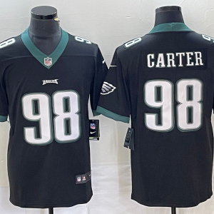 Men's Philadelphia Eagles #98 Carter Black Vapor Untouchable Limited Jersey