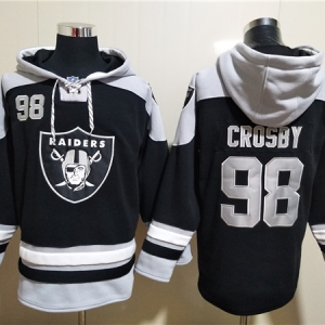 Men's Las Vegas Raiders Raiders #98 Maxx Crosby Black Ageless Must-Have Lace-Up Pullover