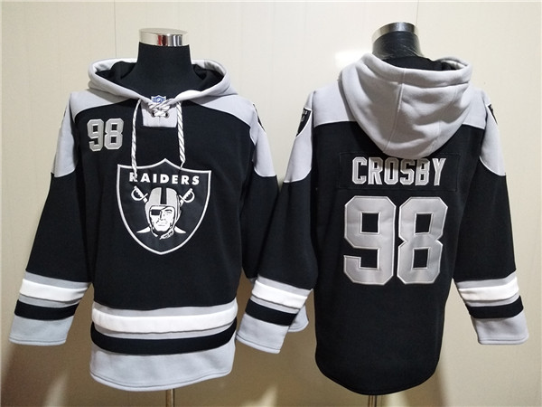 Men's Las Vegas Raiders Raiders #98 Maxx Crosby Black Ageless Must-Have Lace-Up Pullover