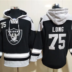Men's Las Vegas Raiders Raiders #75 Howie Long Ageless Must-Have Lace-Up Pullover Hoodie