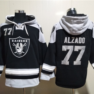 Men's Las Vegas Raiders Raiders #77 Lyle Alzado Black Ageless Must-Have Lace-Up Pullover Hoodie