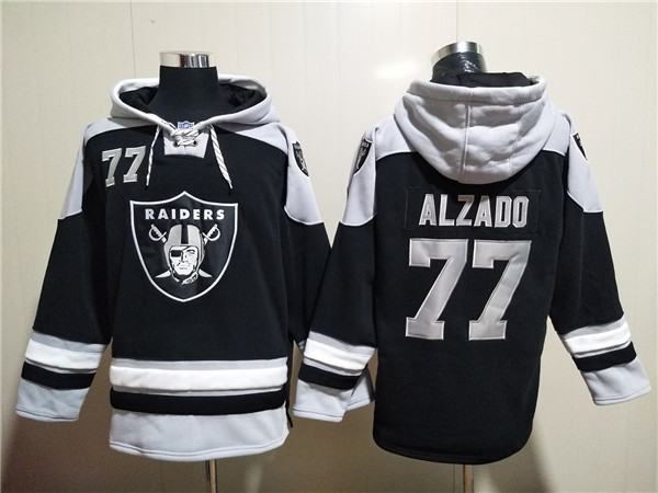 Men's Las Vegas Raiders Raiders #77 Lyle Alzado Black Ageless Must-Have Lace-Up Pullover Hoodie