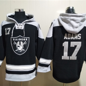Men's Las Vegas Raiders Raiders #17 Davante Adams Black Ageless Must-Have Lace-Up Pullover