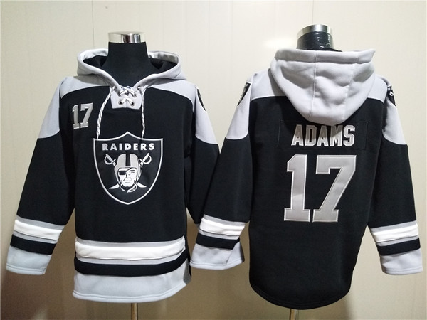 Men's Las Vegas Raiders Raiders #17 Davante Adams Black Ageless Must-Have Lace-Up Pullover