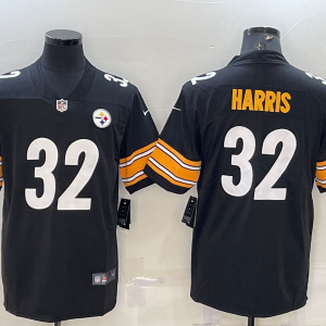 Men's Pittsburgh Steelers #32 Harris Black Vapor Untouchable Limited Jersey
