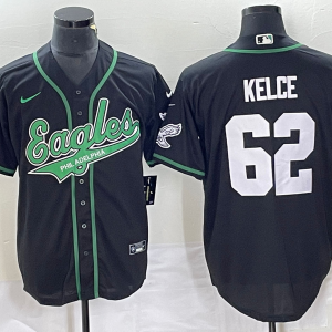 Men's Philadelphia Eagles #62 Jason Kelce Black Stitched Jersey