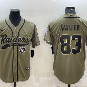Men's Las Vegas Raiders Raiders #83 Darren Waller 2022 Olive Salute To Service Baseball Nike Jersey