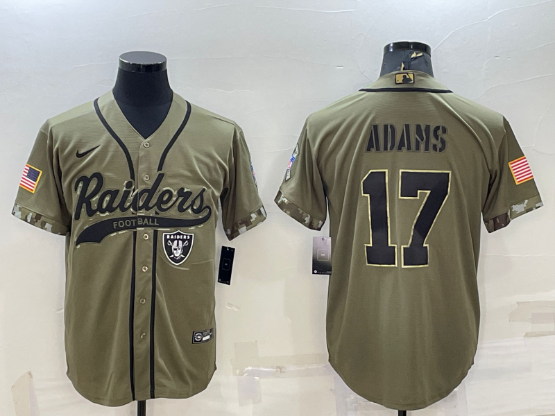 Men's Las Vegas Raiders Raiders #17 Davante Adams 2022 Olive Salute To Service Baseball Nike Jersey