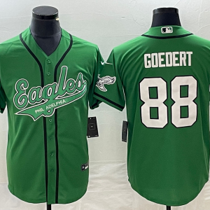 Men's Philadelphia Eagles #88 Dallas Goedert Green Cool Base Stitched Baseball Jersey