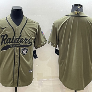 Men's Las Vegas Raiders Raiders Blank 2022 Olive Salute To Service Baseball Nike Jersey