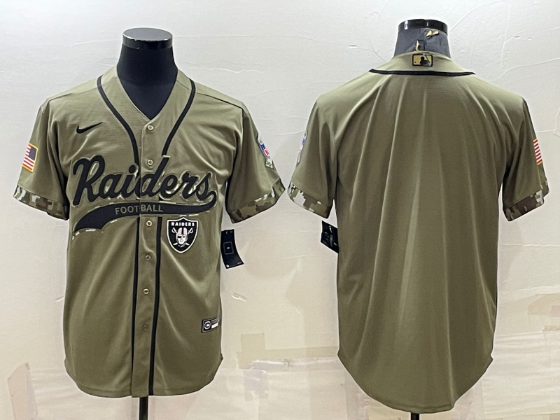 Men's Las Vegas Raiders Raiders Blank 2022 Olive Salute To Service Baseball Nike Jersey
