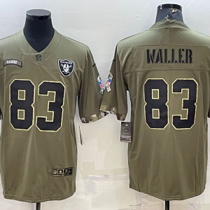 Men's Las Vegas Raiders Raiders #83 Darren Waller 2022 Olive Salute To Service Limited Jersey