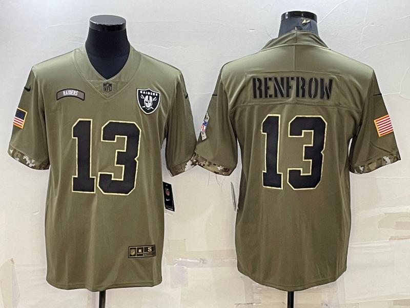 Men's Las Vegas Raiders Raiders #13 Hunter Renfrow 2022 Olive Salute To Service Limited Jersey