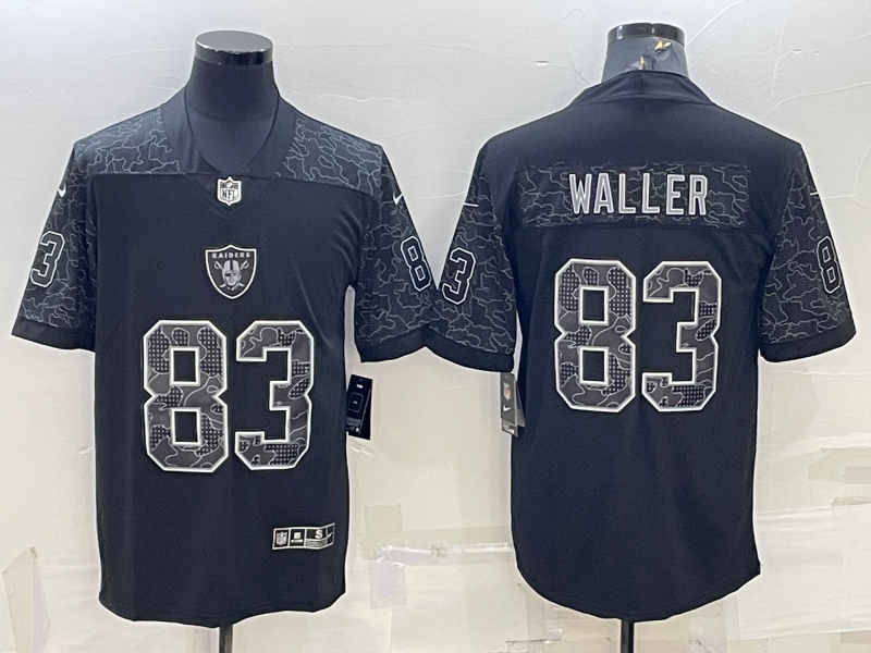 Men's Las Vegas Raiders Raiders #83 Darren Waller Black Reflective Limited Jersey