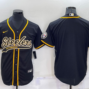 Men's Pittsburgh Steelers Blank Black Baseball Nike Jersey