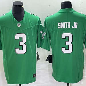 Men's Philadelphia Eagles #3 Smith Jr Green 2023 F.U.S.E. Vapor Untouchable Limited Jersey
