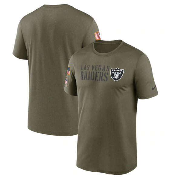 Men's Las Vegas Raiders Raiders 2022 Olive Salute To Service Legend Team T-Shirt