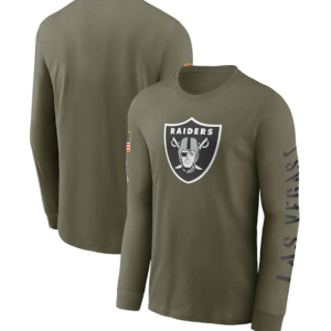 Men's Las Vegas Raiders Raiders 2022 Olive Salute To Service Long Sleeve T-Shirt