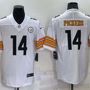 Men's Pittsburgh Steelers #14 Pickens 2022 White Vapor Untouchable Limited Jersey