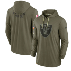 Men's Las Vegas Raiders Raiders 2022 Olive Salute To Service Tonal Pullover Hoodie