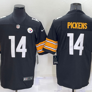 Men's Pittsburgh Steelers #14 Pickens 2022 Black Vapor Untouchable Limited Jersey