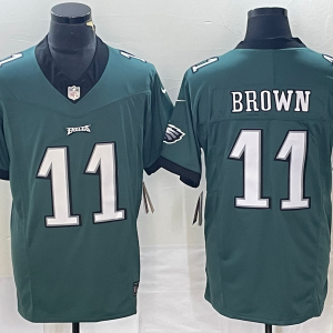Men's Philadelphia Eagles #11 A. J. Brown Green 2023 F.U.S.E. Vapor Untouchable Limited Jersey