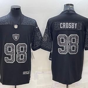 Men's Las Vegas Raiders Raiders #98 Maxx Crosby Black Reflective Limited Jersey