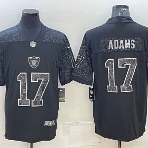 Men's Las Vegas Raiders Raiders #17 Davante Adams Black Reflective Limited Jersey