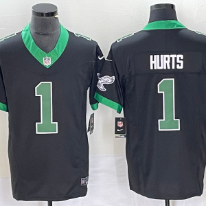 Men's Philadelphia Eagles #1 Jalen Hurts Black 2023 F.U.S.E. Vapor Untouchable Limited Jersey