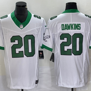 Men's Philadelphia Eagles #20 Dawkins White 2023 F.U.S.E. Vapor Limited Jersey