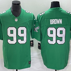 Men's Philadelphia Eagles #99 Brown Green 2023 F.U.S.E. Vapor Limited Jersey