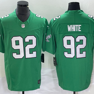 Men's Philadelphia Eagles #92 White Green 2023 F.U.S.E. Vapor Limited Jersey