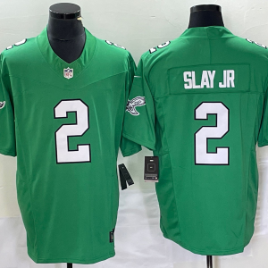 Men's Nike Philadelphia Eagles #2 Slay Jr Green 2023 F.U.S.E. Vapor Limited Jersey
