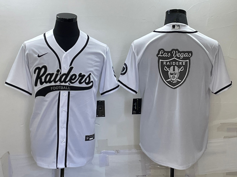 Men's Las Vegas Raiders Raiders Blank White Baseball Jersey