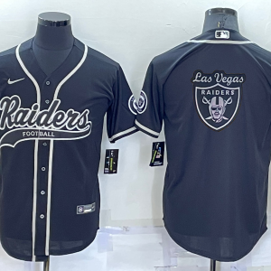 Men's Las Vegas Raiders Raiders Blank Black Baseball Jersey