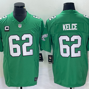 Men's Philadelphia Eagles #62 Jason Kelce Green 2023 F.U.S.E. Vapor Limited With C Patch Jersey