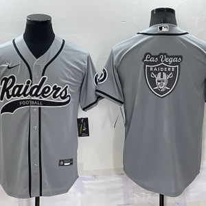 Men's Las Vegas Raiders Raiders Blank Grey Baseball Jersey