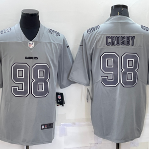 Men's Las Vegas Raiders Raiders #98 Maxx Crosby Grey Atmosphere Fashion Limited Jersey