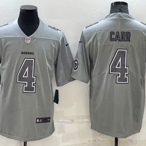 Men's Las Vegas Raiders Raiders #4 Derek Carr Grey Atmosphere Fashion Limited Jersey