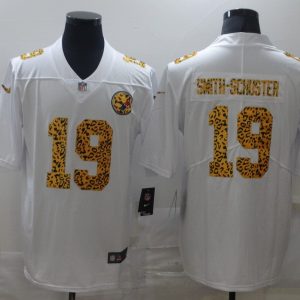 Men's Pittsburgh Steelers #19 JuJu Smith-Schuster White Leopard Limited Jersey