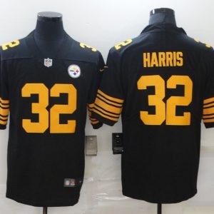 Men's Pittsburgh Steelers #32 Harris Black Color Rush Limited Jersey
