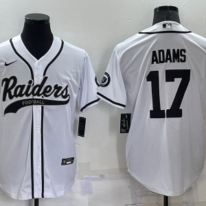 Men's Las Vegas Raiders Raiders #17 Davante Adams White Baseball Jersey